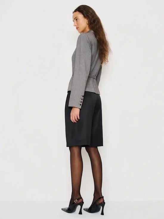 Reformation Gray Belted Tailored Blazer - Picture 3 of 4